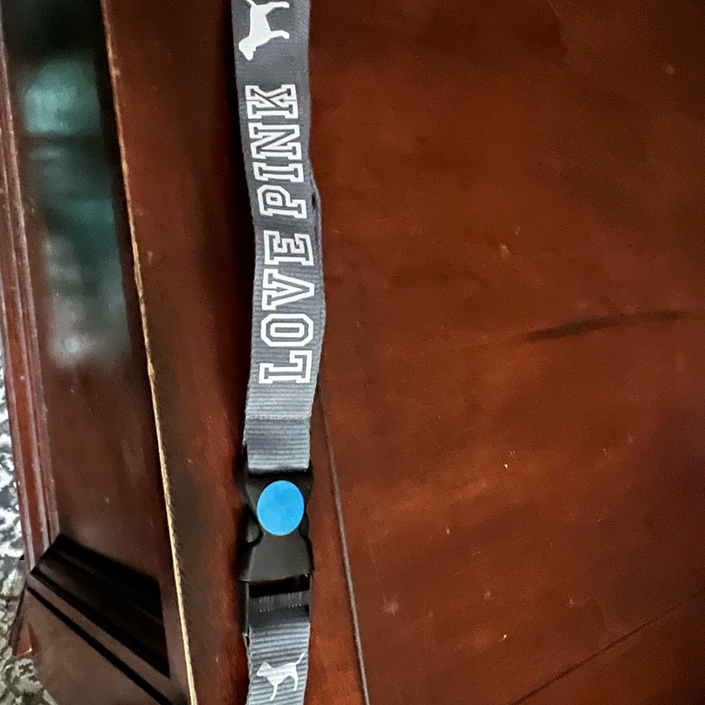 Victoria's Secret Gray Love Pink Lanyard